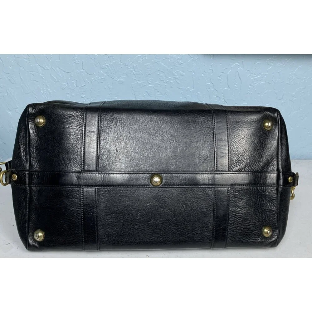 Vintage Ghurka 1990s Cavalier I 96 Duffel Gym Bag Marley Hodgson Black Leather
